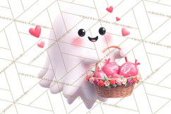 Adorable Valentine Ghosts Cute Ghost Bakery Clipart Heart Product Image 5