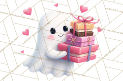 Adorable Valentine Ghosts Cute Ghost Bakery Clipart Heart Product Image 2