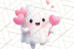 Adorable Valentine Ghosts Cute Ghost Bakery Clipart Heart Product Image 4