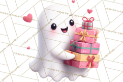 Adorable Valentine Ghosts Cute Ghost Bakery Clipart Heart Product Image 3