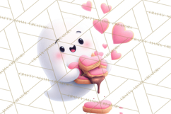 Adorable Valentine Ghosts Cute Ghost Bakery Clipart Heart Product Image 5