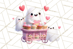 Adorable Valentine Ghosts Cute Ghost Bakery Clipart Heart Product Image 2