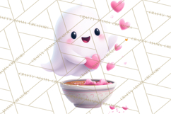 Adorable Valentine Ghosts Cute Ghost Bakery Clipart Heart Product Image 5
