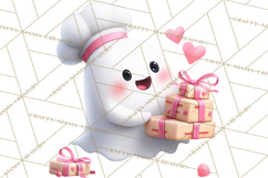 Adorable Valentine Ghosts Cute Ghost Bakery Clipart Heart Product Image 3