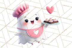 Adorable Valentine Ghosts Cute Ghost Bakery Clipart Heart Product Image 5