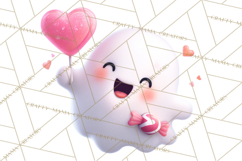 Adorable Valentine Ghosts Cute Ghost Bakery Clipart Heart Product Image 2