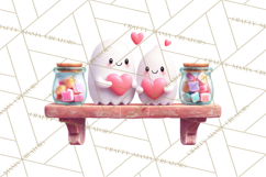 Adorable Valentine Ghosts Cute Ghost Bakery Clipart Heart Product Image 4