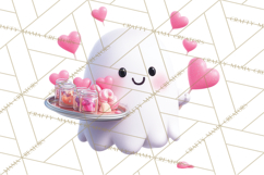 Adorable Valentine Ghosts Cute Ghost Bakery Clipart Heart Product Image 3