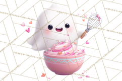 Adorable Valentine Ghosts Cute Ghost Bakery Clipart Heart Product Image 4