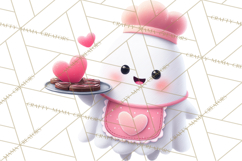 Adorable Valentine Ghosts Cute Ghost Bakery Clipart Heart Product Image 5
