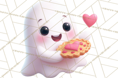 Adorable Valentine Ghosts Cute Ghost Bakery Clipart Heart Product Image 2