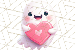 Adorable Valentine Ghosts Cute Ghost Bakery Clipart Heart Product Image 3