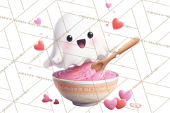 Adorable Valentine Ghosts Cute Ghost Bakery Clipart Heart Product Image 4