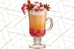 Winter Hot Drinks, Cozy Cocktail Clipart, Festive Beverage Product Image 4