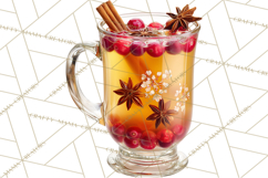Winter Hot Drinks, Cozy Cocktail Clipart, Festive Beverage Product Image 5