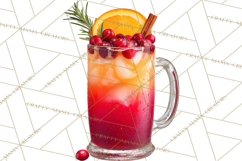 Winter Hot Drinks, Cozy Cocktail Clipart, Festive Beverage Product Image 3