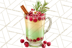 Winter Hot Drinks, Cozy Cocktail Clipart, Festive Beverage Product Image 4
