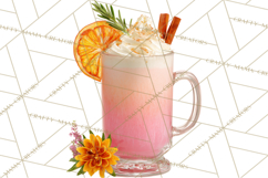 Winter Hot Drinks, Cozy Cocktail Clipart, Festive Beverage Product Image 5