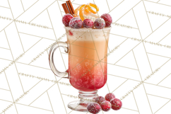 Winter Hot Drinks, Cozy Cocktail Clipart, Festive Beverage Product Image 4