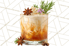 Winter Hot Drinks, Cozy Cocktail Clipart, Festive Beverage Product Image 5