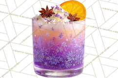 Winter Hot Drinks, Cozy Cocktail Clipart, Festive Beverage Product Image 2
