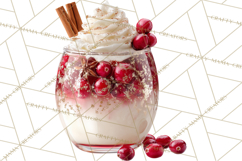 Winter Hot Drinks, Cozy Cocktail Clipart, Festive Beverage Product Image 3
