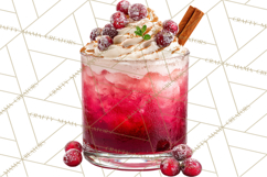 Winter Hot Drinks, Cozy Cocktail Clipart, Festive Beverage Product Image 4