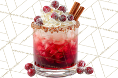 Winter Hot Drinks, Cozy Cocktail Clipart, Festive Beverage Product Image 3