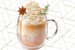 Winter Hot Drinks, Cozy Cocktail Clipart, Festive Beverage Product Image 4
