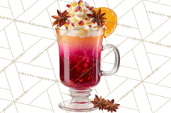 Winter Hot Drinks, Cozy Cocktail Clipart, Festive Beverage Product Image 2
