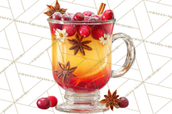 Winter Hot Drinks, Cozy Cocktail Clipart, Festive Beverage Product Image 4