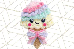 Crochet Coquette Clipart Kawaii Pastel Fruits Toys Yarn PNG Product Image 5