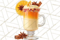 Winter Hot Drinks, Cozy Cocktail Clipart, Festive Beverage Product Image 5