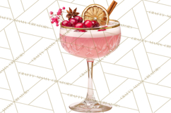 Winter Hot Drinks, Cozy Cocktail Clipart, Festive Beverage Product Image 2