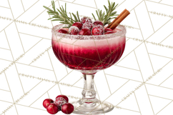 Winter Hot Drinks, Cozy Cocktail Clipart, Festive Beverage Product Image 5