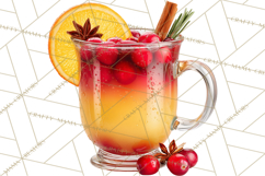 Winter Hot Drinks, Cozy Cocktail Clipart, Festive Beverage Product Image 3