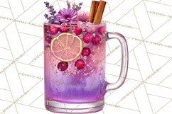 Winter Hot Drinks, Cozy Cocktail Clipart, Festive Beverage Product Image 5