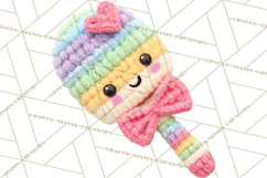 Crochet Coquette Clipart Kawaii Pastel Fruits Toys Yarn PNG Product Image 4