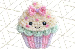 Crochet Coquette Clipart Kawaii Pastel Fruits Toys Yarn PNG Product Image 4