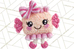Crochet Coquette Clipart Kawaii Pastel Fruits Toys Yarn PNG Product Image 3