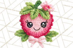 Crochet Coquette Clipart Kawaii Pastel Fruits Toys Yarn PNG Product Image 4