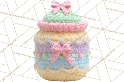 Crochet Coquette Clipart Kawaii Pastel Fruits Toys Yarn PNG Product Image 2