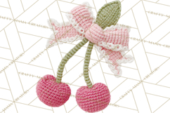 Crochet Coquette Clipart Kawaii Pastel Fruits Toys Yarn PNG Product Image 4
