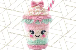 Crochet Coquette Clipart Kawaii Pastel Fruits Toys Yarn PNG Product Image 4