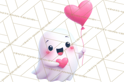 Adorable Valentine Ghosts Cute Ghost Bakery Clipart Heart Product Image 4