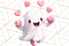 Adorable Valentine Ghosts Cute Ghost Bakery Clipart Heart Product Image 5