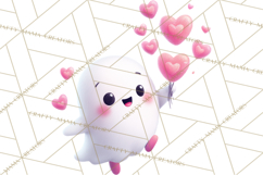 Adorable Valentine Ghosts Cute Ghost Bakery Clipart Heart Product Image 3