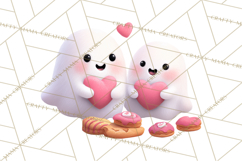 Adorable Valentine Ghosts Cute Ghost Bakery Clipart Heart Product Image 2