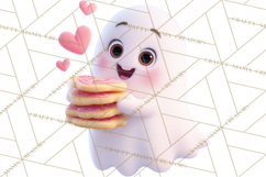 Adorable Valentine Ghosts Cute Ghost Bakery Clipart Heart Product Image 4