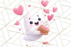 Adorable Valentine Ghosts Cute Ghost Bakery Clipart Heart Product Image 4